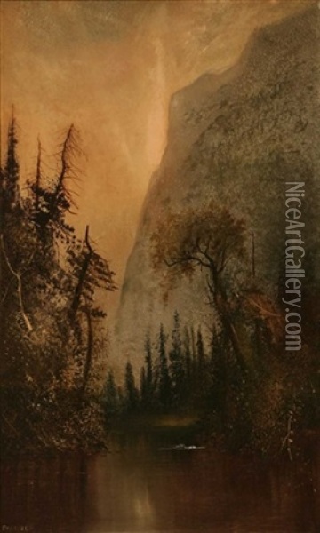 Yosemite Valley Landscape Oil Painting - Henry Arthur Elkins