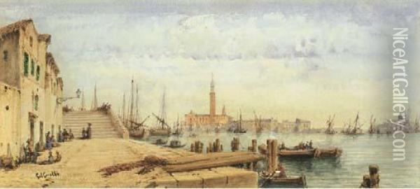 Venezia, Riva Degli Schiavoni Oil Painting - Gabriele Carelli