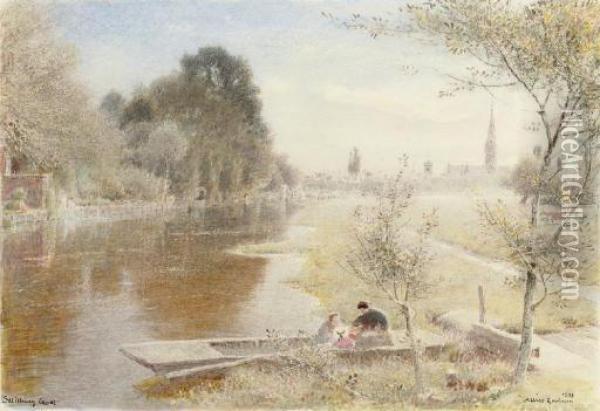 Salisbury Canal Oil Painting - Albert Goodwin