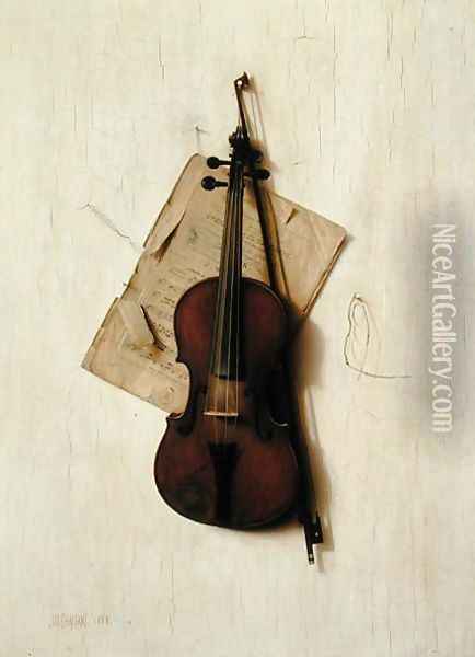 The Old Violin, 1888 Oil Painting - Jefferson David Chalfant