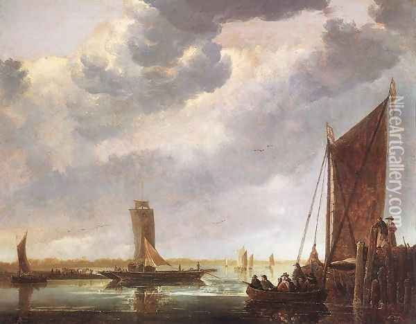 The Ferry Boat 1652-55 Oil Painting - Aelbert Cuyp