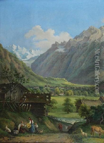 Motyw Ze Szwajcarii Oil Painting - Antoni Lange