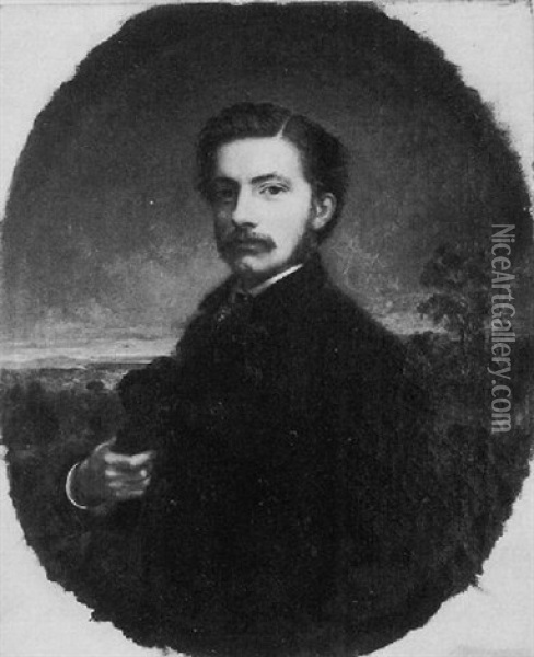 Portrait Of A Gentleman Oil Painting - Thomas Hicks