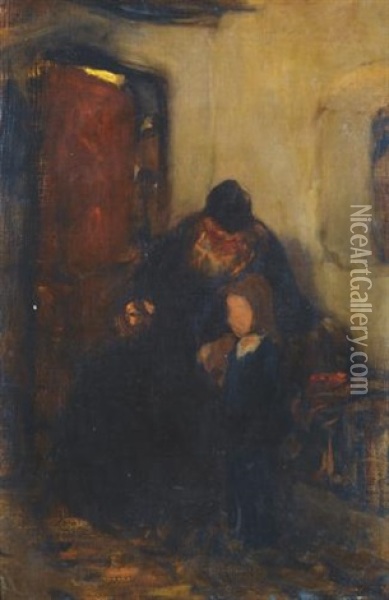 Grandfather And Child Oil Painting - Nikolaus Gysis