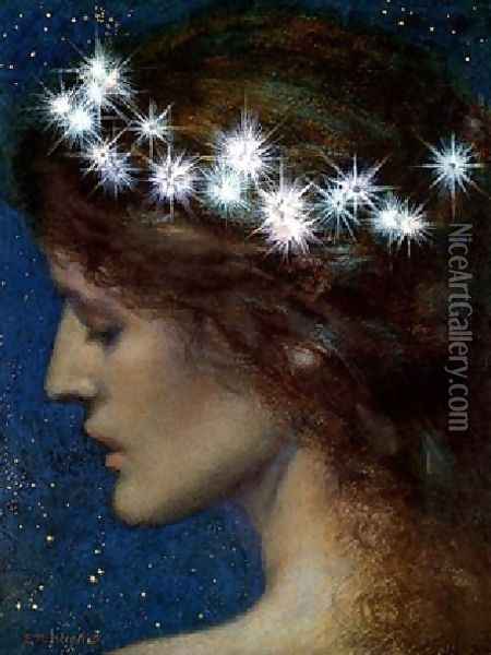 Star Of Heaven Oil Painting - Edward Robert Hughes R.W.S.