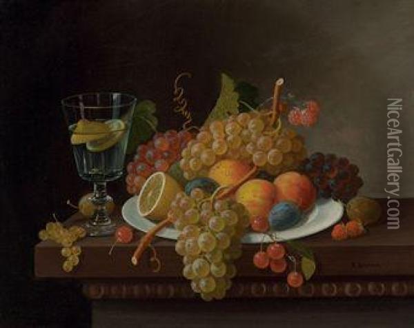Still Life With Fruit Oil Painting - Paul Lacroix
