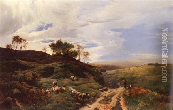 On The Hill, North Wales Oil Painting - Sidney Richard Percy