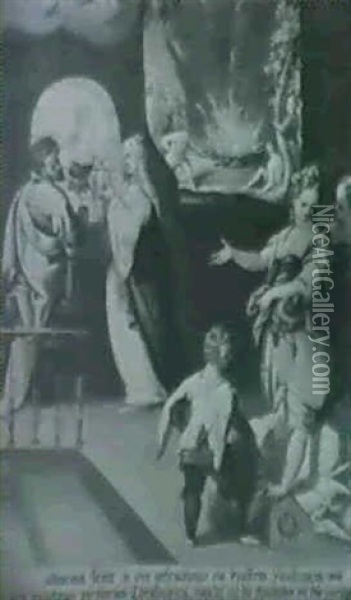 Szene Aus Der Legende Der Heiligen Katharina Von            Alexandrien Oil Painting - Hans Rottenhammer the Elder