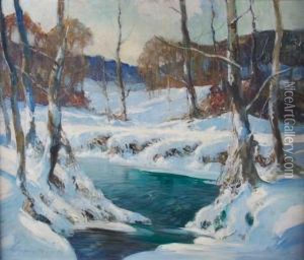 Winter Stream Oil Painting - George Ames Aldrich