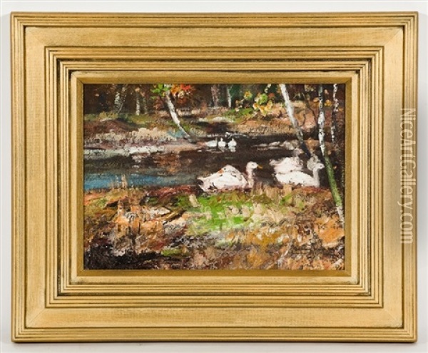 Swan Lake Oil Painting - James Kay