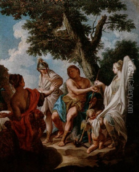 The Judgment Of Paris Oil Painting - Francesco de Mura