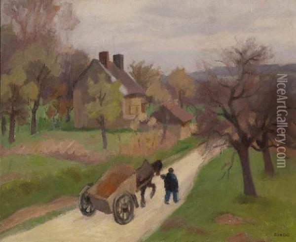 La Charette Oil Painting - Jules Emile Zingg