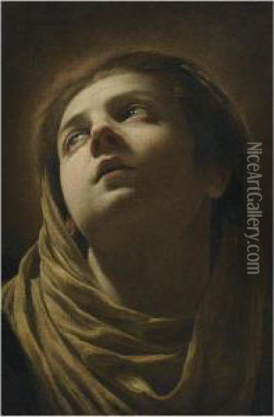 Head Of The Virgin Oil Painting - Aubin Vouet