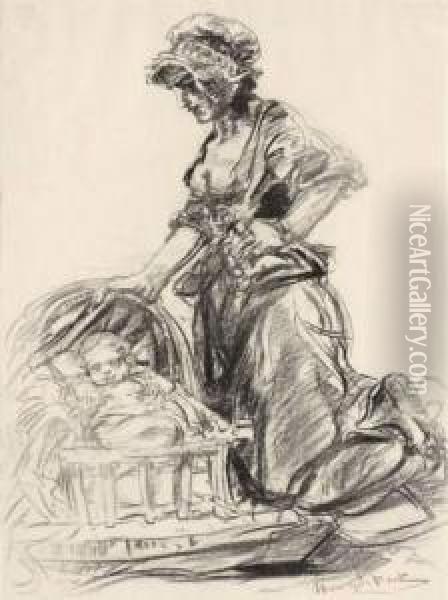 Femme Et Son Enfant Oil Painting - Henri Jules Charles De Groux