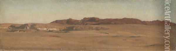 Red Mountains, Desert, Egypt Oil Painting - Lord Frederick Leighton