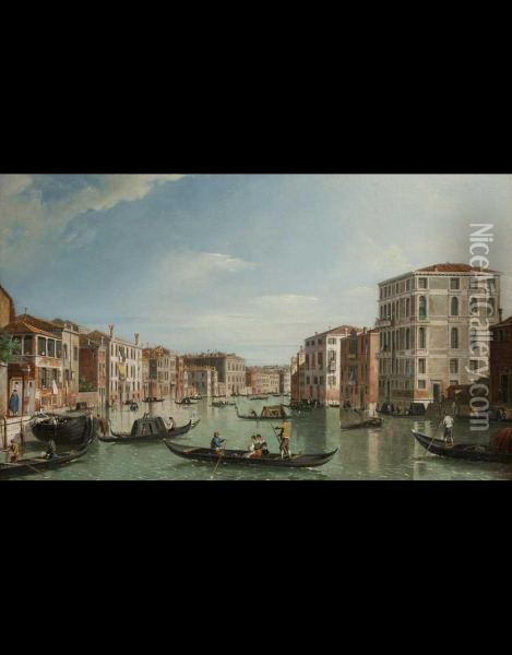Il Canal Grande Fra Palazzo Bembo E Palazzo Vendramin Oil Painting - William James