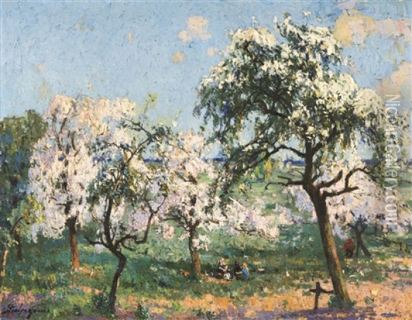 The Flowering Orchard Oil Painting - Pieter Gorus