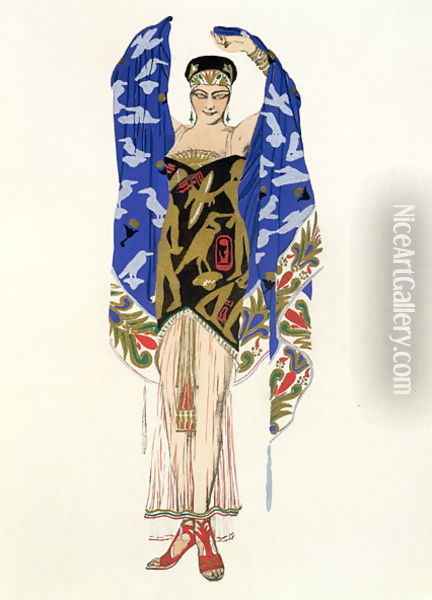Costume design for a Dancing Girl Oil Painting - Leon Samoilovitch Bakst