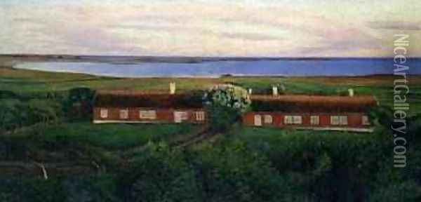 The Neighbouring Farm Houses 1894 Oil Painting - Karl Nordstrom