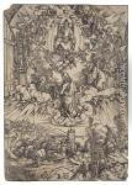 St. John Before God And The Elders Oil Painting - Albrecht Durer