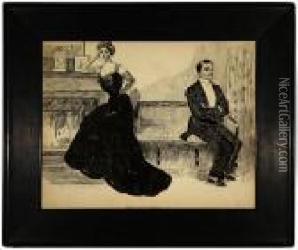 The First Quarrel Oil Painting - Charles Dana Gibson