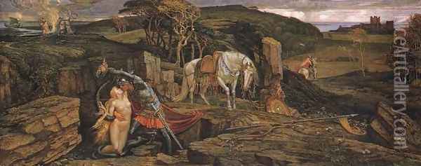 The Laidly Worm of Spindleston Heugh, 1881 Oil Painting - Walter Crane