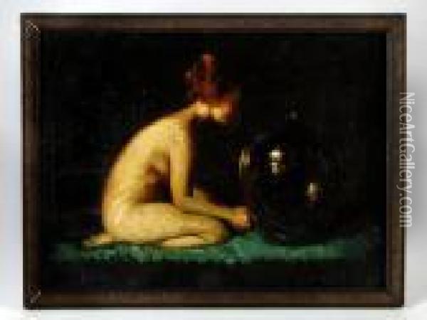 Nude With Urn Oil Painting - Harry Herman Roseland