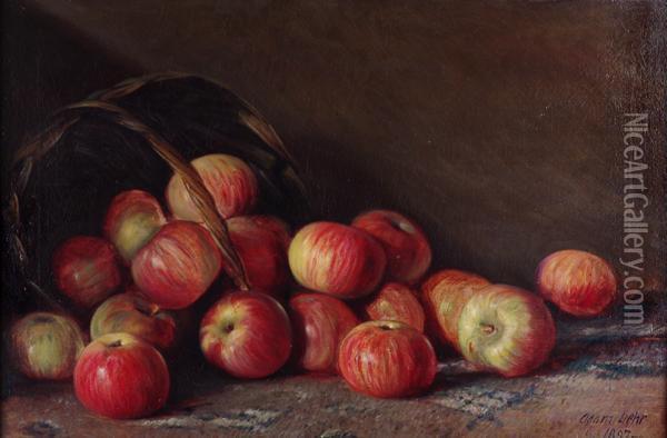Apples & Basket Oil Painting - Adam Lehr