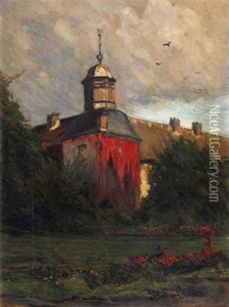 Turm Von Corvey Oil Painting - Franz Hoffmann-Fallersleben