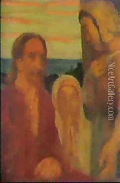 Jesus Chez Marthe, 1939 Oil Painting - Maurice Denis