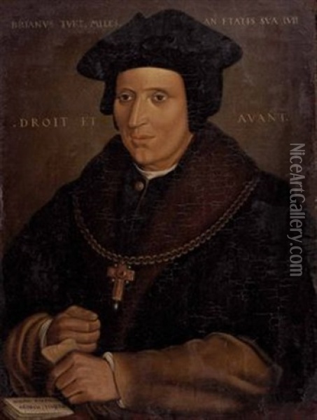 Portrait Von Brianus Tuke (by Hanna Kosteska) Oil Painting - Hans Holbein the Younger