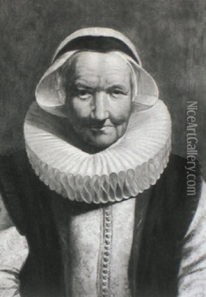 Portrait Of An Aged Woman Oil Painting - Pieter Pietersz the Younger