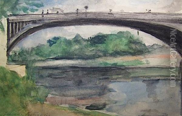 Le Pont Oil Painting - Jeanne Guerard-Gonzales