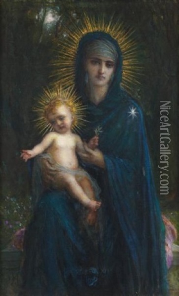 Vierge A L'enfant Oil Painting - Antoine Auguste Ernest Hebert