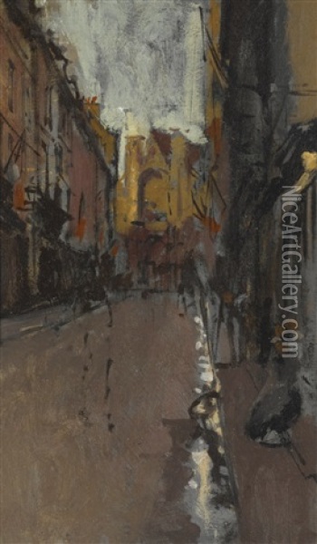 La Rue St Jacques, Dieppe Oil Painting - Walter Sickert
