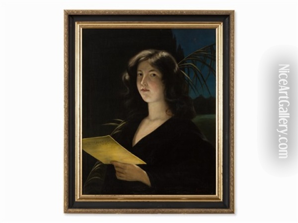 Female Portrait (hosiannah) Oil Painting - Otto Theodore Gustav Lingner