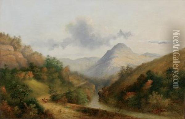 Yarra Valley Near Warburton Oil Painting - Henry Burn