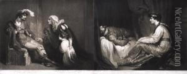 Lady Elizabeth Grey Imploring Of Edward Iv Oil Painting - William Walcott British