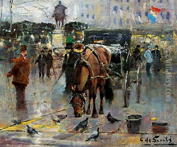 Parigi Oil Painting - Giuseppe De Sanctis