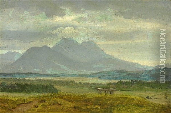 Mountain Landscape Near The River Liri Oil Painting - Frederik (Fritz) Petzholdt