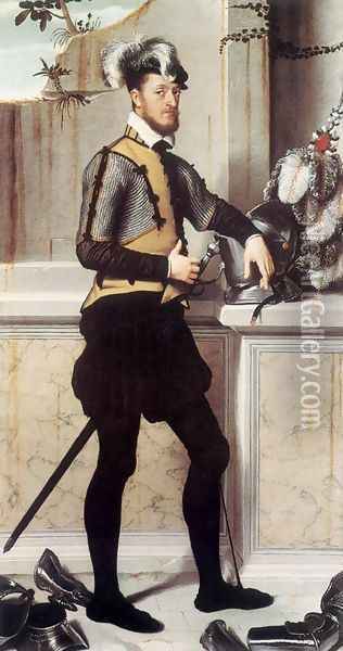 Portrait of a Gentleman c. 1550 Oil Painting - Giovanni Battista Moroni