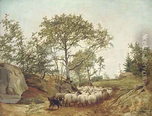 Counting the sheep Oil Painting - William Watson