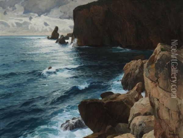 Kap Taormina, Sizilien Oil Painting - Karl Theodor Boehme