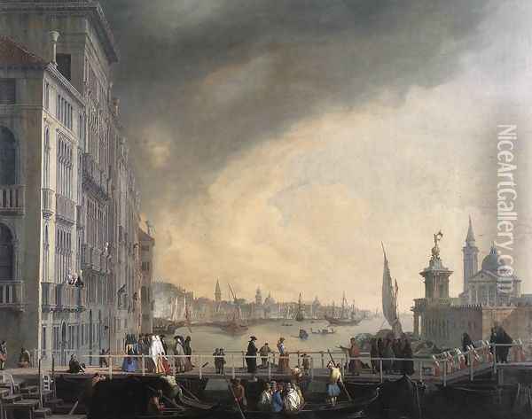 The Bridge for the Feast of the Madonna della Salute 1720 Oil Painting - Luca Carlevaris