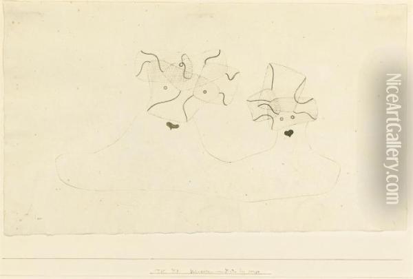 Schwestern Vom Stame Der Gorgo Oil Painting - Paul Klee
