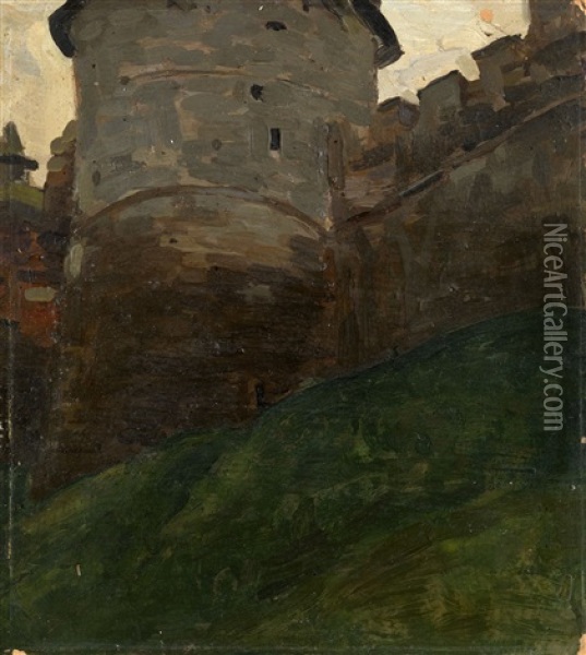 The Kremlin Tower Of Novgorod Oil Painting - Nikolai Konstantinovich Roerich