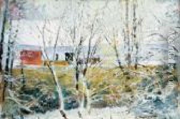 Winter Landscape (first Snow) Oil Painting - Laszlo Mednyanszky