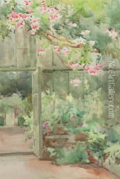 In The Conservatory Oil Painting - Mildred Anne Butler