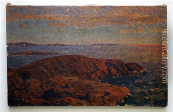 Rocky Seacoast Oil Painting - Vilhelm Emanuel Behm