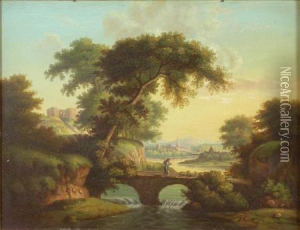 River Landscape Oil Painting - John Knox